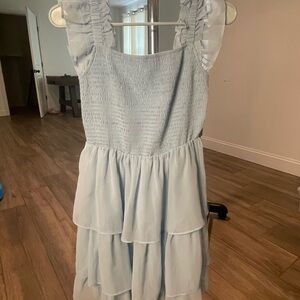 Light Blue Ruffle Tiered' Dress